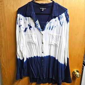Rock & Republic women's tie dye blouse, XXL